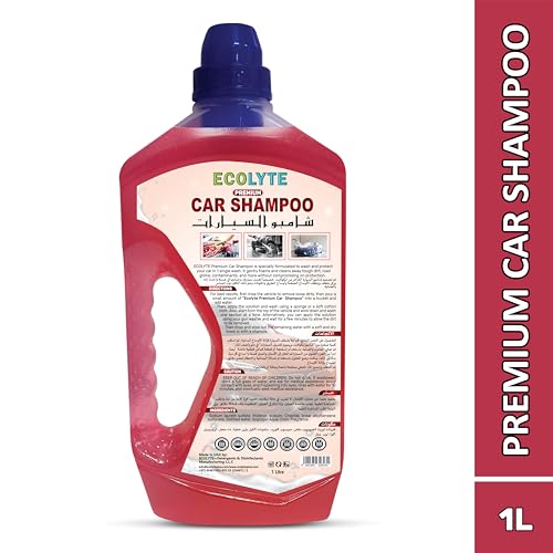 ECOLYTE+ Car Shampoo, Premium Deep Cleaning Car Wash & Bug Tar Remover Streak Free, Remove Dirt, Safe on Paint, Powerful Liquid, long-lasting, All vehicles - (1 Liter)
