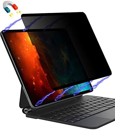 Magnetic iPad Air 5th 4th & iPad Pro 11 inch Privacy Screen Protector, Anti Spy Privacy Filter for Apple iPad Air 10.9" / iPad Pro 11" Anti Blue Light Anti Glare [Landscape Privacy]