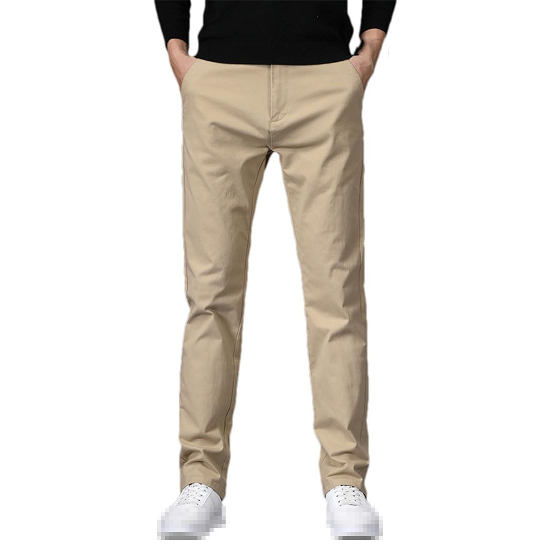 Vogrtcc Pantalones De Algodón Informales para Hombre, Pantalones Rectos Holgados con Bolsillo, Pantalones Elásticos De Gran Tamaño