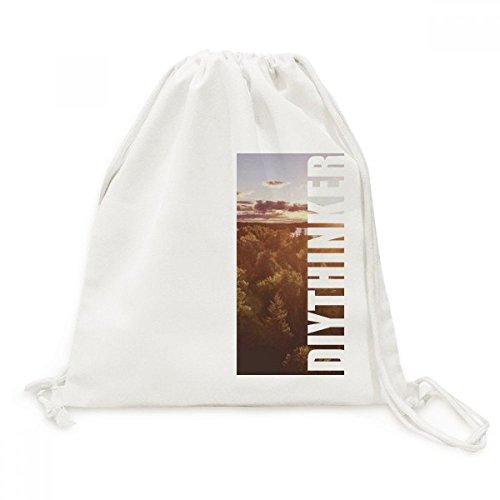 Toile Drawstring Backpack Nature Sac à cordon Sciences DIYthinker