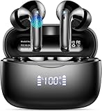 airpods pas de son appel Ecouteurs Bluetooth sans Fil, Casque Bluetooth 5.3 avec HiFi Basses Immersives, 56H Ecouteurs Sans Fil avec 4 ENC Mic, Écran LED, Contrôle Tactile, IPX7 Étanche Oreillette Bluetooth pour iOS/Android