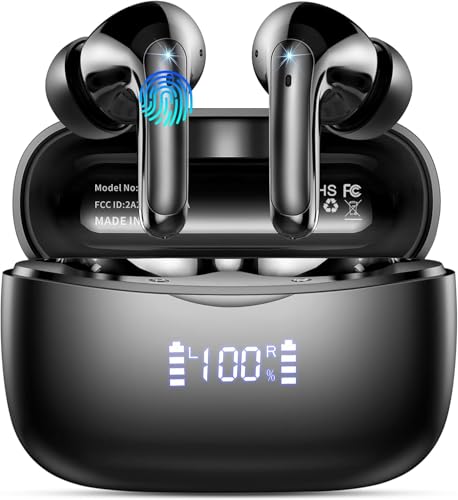 Ecouteurs Bluetooth sans fil sport IPX7 autonomie 56h avec basses hifi et ecran LED