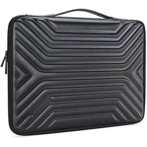 DOMISO 15.6" Shockproof Waterproof Laptop Sleeve with Handle Lightweight Soft EVA Tablet Case for 15.6 Inch Laptops / Apple / Lenovo IdeaPad / Acer Aspire E15 / HP ENVY 15 / Dell / ASUS , Black Cover