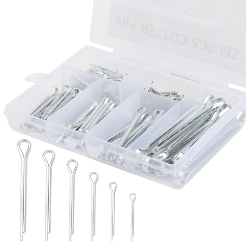 TNSLAND 260 Piezas Pasadores Partidos de Acero Inoxidable M1 M2 M2.5 M3 M4 M5 Pasador de Chaveta Surtido Kit con Caja de Almacenamiento para Automoción Mecánica Garaje