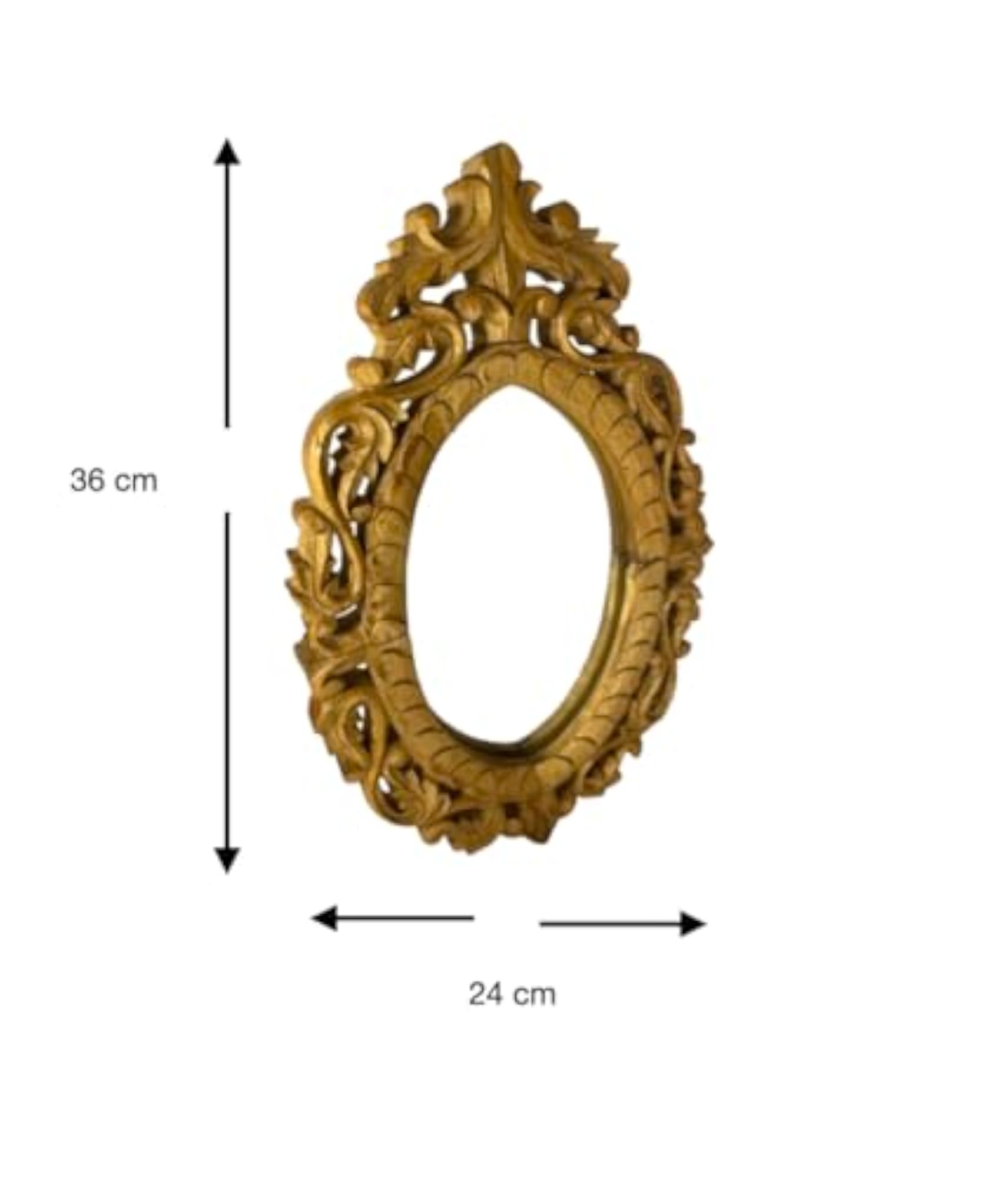 Handcrafted Oval Wooden Mirror, Elegant Home Decor
