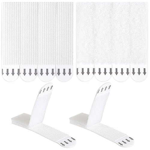 Image of HINZIC 6 Pairs /12 Strips Picture Hanging Strips Heavy Duty, Removable Adhesive White Picture Hanger No Damage for Home Office Dorm Picture Frame Wall Hanging Decorations