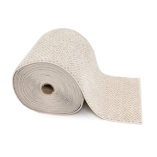 Well Woven Custom Size Hallway Stair Runner - Choose Your Length - Piano Beige Tribal Diamond Geometric 27 Inches Wide x 70 Feet Long Runner (27