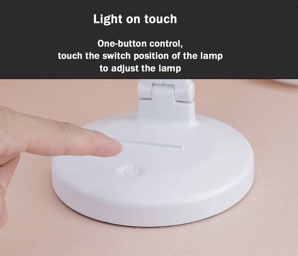 Lampka Do Czytania Składana Lampa Biurkowa Z Możliwością Przyciemniania Akumulatorowa Lampa Biurkowa LED Z Portem Ładowania USB Do Czytania, Sypialni, Biura I Nauki Do Czytania Nauki Pracy(Black)
