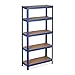 Relaxdays 10034153 Scaffale in Metallo, 875 kg Capacità di Carico, 150x75x30 cm, Scaffalatura ad Alta Portata con 5 Ripiani, Blu, 150 x 75 x 30 cm
