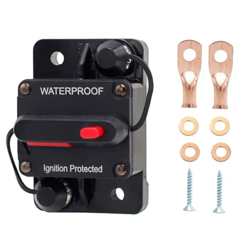 Audio Circuit Breaker, Car Stereo Inline Fuse Block Holder, Heavy Duty Automotive Overload Protector, Inverter Fuse for Marine, Suvs, Reliable Current Protection, Voltage 12 to 48v