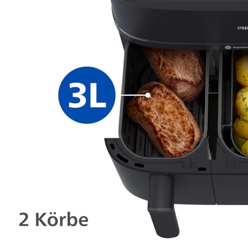 Philips Steam Airfryer 5000 Heißluftfritteuse, Schwarz, 9 L – Ansicht 6