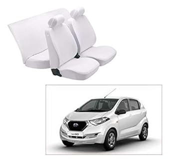 AUTOKAAR Denim Fabric White CAR SEAT Cover for Datsun REDIGO