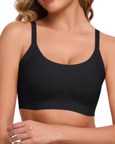 Image of Ubras Wireless Bralette Seamless T-Shirt Bra Spaghetti Strap Bra | Women, Pull On, Comfortable, Breathable, Smooth, Daily Wear