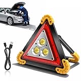 Bocguy Warndreieck kfz mit LED, 4 Lichtmodi Warndreieck Auto Pannendreieck, LED-Notdreieck Klein, Multifunktionale Notfall Dreiecke Lichter Faltbare für Straßenhilfe, Reparatur und Camping