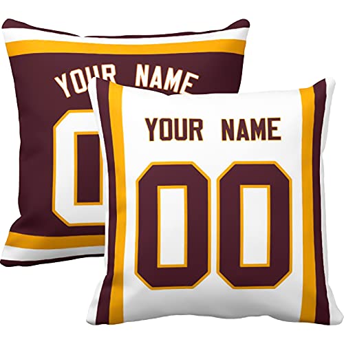 Image of ANTKING Throw Pillow 2 Pack with Custom Name and Number Personalized Gift for Men Women Boys