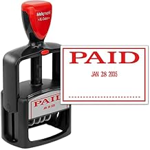 MaxMark Heavy Duty Style 3 Date Stamp with Paid self Inking Stamp - Red Ink