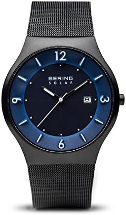 Bering Herren Solar Uhr | Armbanduhr 40 mm Edelstahlgehäuse und Zifferblatt | Milanaisearmband | Saphierglas | 5 ATM | 14440