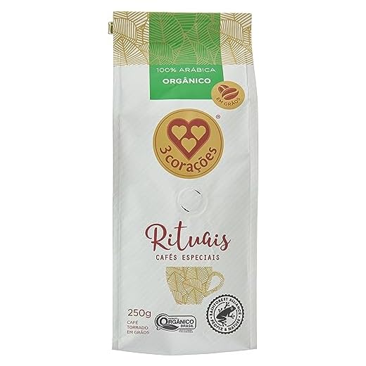 3 Corações Café em Grãos Rituais Orgânico, 250G