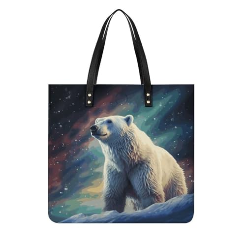 Sac à main tendance Polar Bear en cuir végétalien, idée cadeau d'anniversaire