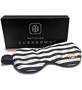 HOTELIER TURNDOWN - Luxury Oversized 100% Mulberry Silk Designer Blackout Eyemask. Gentle for Sen...