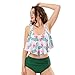 Produktbild SHOLOV Bikini Zweiteiliger Badeanzug Bademode Damen Sexy Oberteil Bikinihose Gepolsterte BHS Rückenfrei High Waist Perfekt für Pool Strand Urlaub Grün 2XL