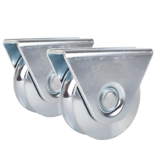 ATTAS Rotolo per cancello scorrevole, 80 x 25 cm, portata 420 kg, doppio cuscinetto, in acciaio, 2 pezzi, guide per pavimento, porte scorrevoli, scorrevoli, rotelle, rotelle per cariche pesanti,