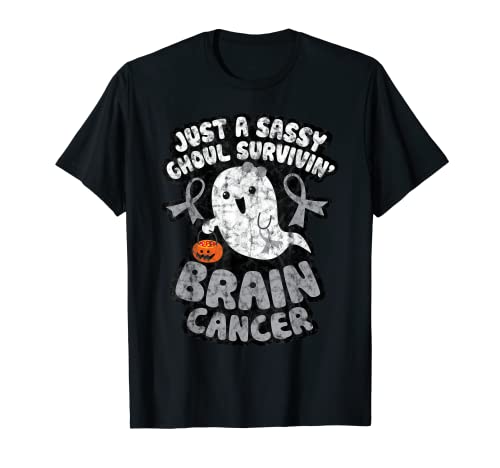 Halloween Descarado Ghoul Sobreviviendo Cáncer Cerebro Lindo Fantasma Camiseta