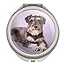 GRAPHICS & MORE Schnauzer Puppy On Pink Compact Travel Purse Handbag Makeup Mirror