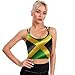 Casual Support Yoga Bra Jamaican Flag of Jamaica, Padded Gym Running Workout Tank, Wirefree Sports Top for Women & Girls
