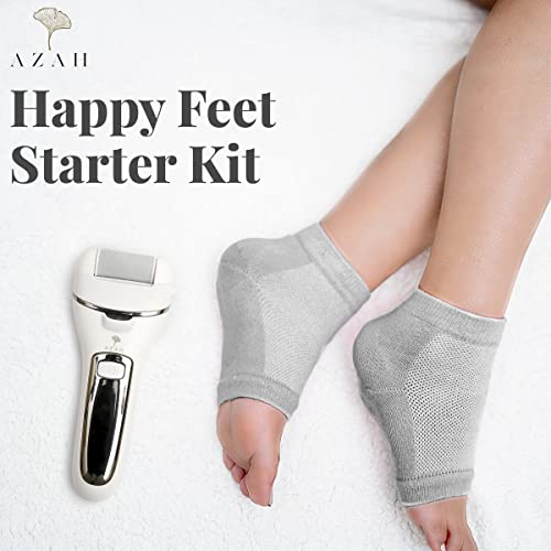 Image of Azah Clean Feet Combo | Callus Remover & Moisturising Socks | Pedicure Device | Electric Callus Remover | Pedicure for Women | Pedicure Kit | Moisturising Socks with Silicone Gel Pad