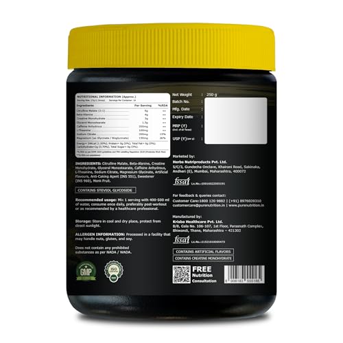 Image of Pure Nutrition NXTSHIFT Pre Workout Powder, 250g (Pink Guava) | With Caffeine, Citrulline Malate, Beta Alanine & Creatine for Energy, Focus & Endurance - Gym Supplement for Men & Women