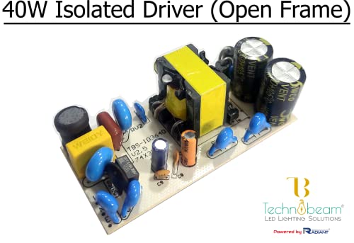 Image of TECHNOBEAM 40W driver,BIS certified Isolated driver 36V- 1000 mA with Red & Black wire at output for COB light, Steet light, flood light, And 2 x2 Panel (Pack of 2)