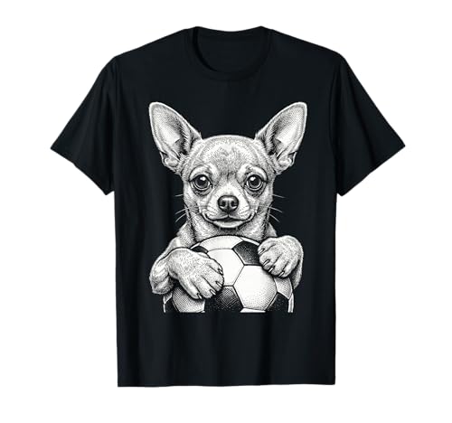 Cute Dog Holding Ball Vintage Line Art T-Shirt