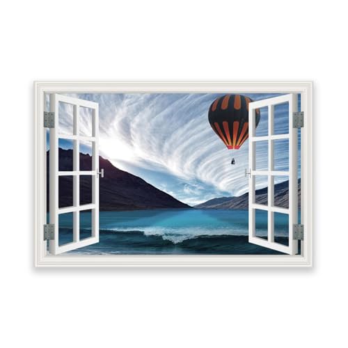 Impression sur toile montgolfière et paysage moderne pour déco salon 50x70