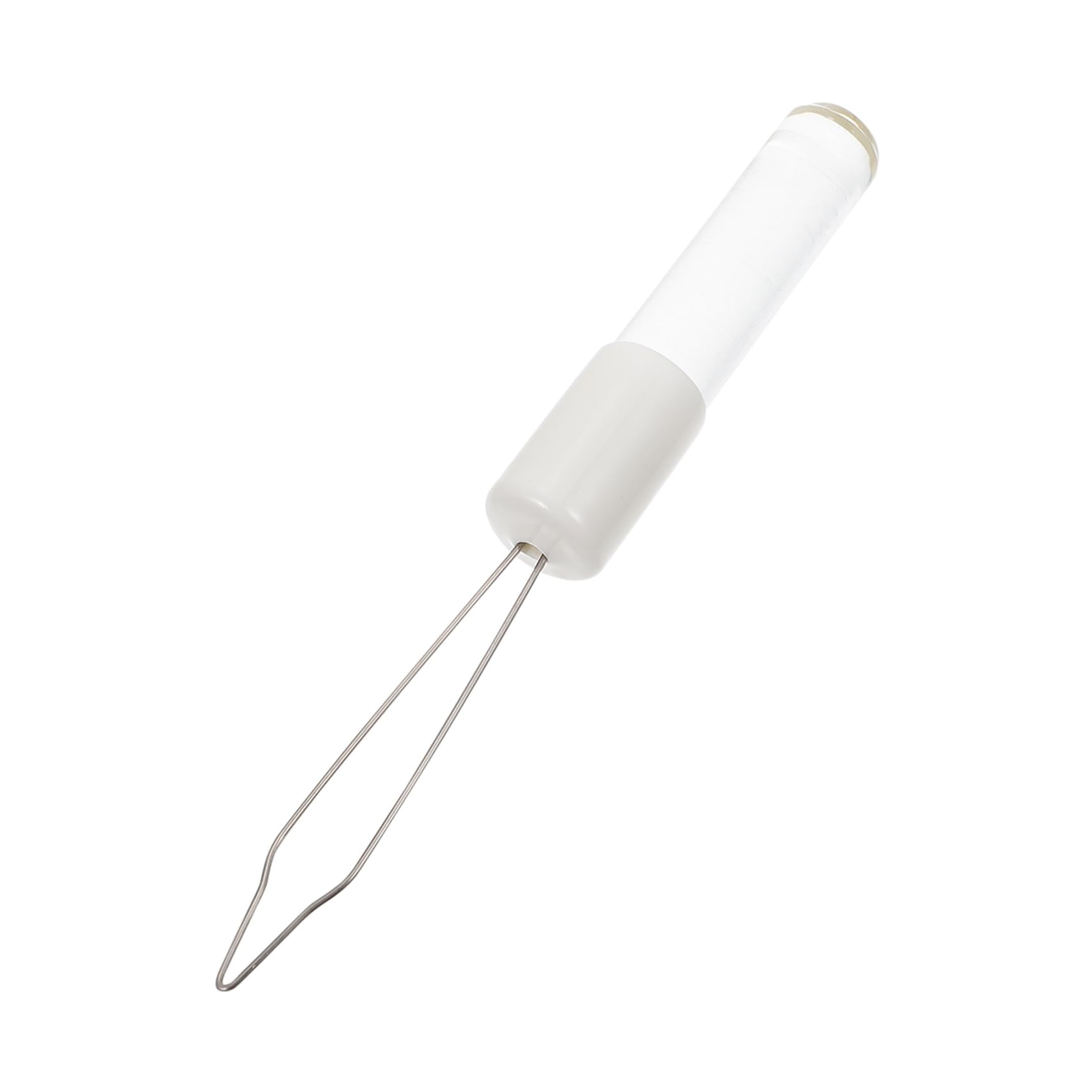 TOVINANNA Button Puller One- Hand Button Tool Buttons for Pants Daily Living Zipper Button Hook Device Grip Button Hook Zipper Puller Seniors Ribbed Handle Coat Buttoning Aid Acrylic White