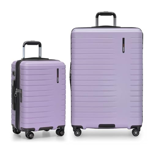 Image of Traveler's Choice Archer Polycarbonate Hardside Spinner Luggage Set, Tie Down Straps, Light Purple, 2-Piece