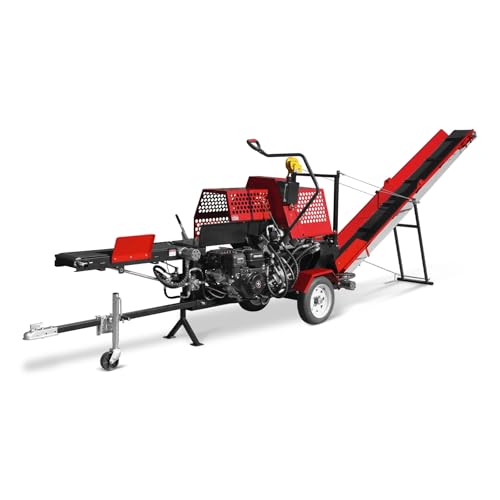 ZONSEN 20Ton Log Splitter with Conveyor and Chainsaw