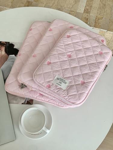 Funda para portátil 11 pulgadas rosa con bordado corazón miniatura 2
