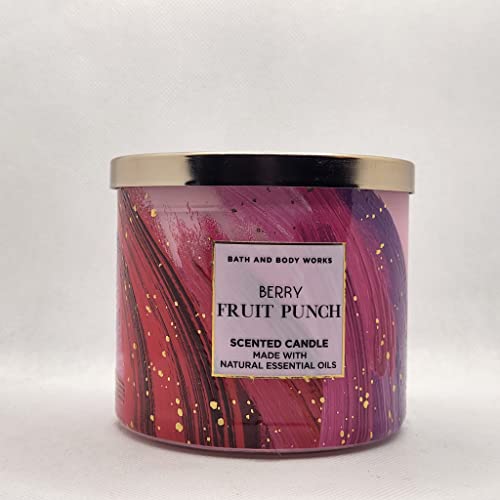 Bath & Body Works, White Barn 3-Wick Candle w/Essential Oils - 14.5 oz - 2022 Early Summer Scents! (Berry Fruit Punch)