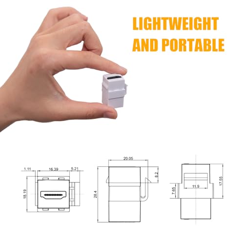 BERLAT HDMI Keystone conector hembra 4K 6 unidades negro miniatura 2