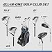 Precise M3 Men’s 14-Piece Golf Set – Ti-Alloy Driver, Wood, Hybrid, 6-PW Irons, Putter, Stand Bag, 3 Headcovers and Cover – RH, Petite/Reg/Tall