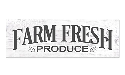Farm Fresh Produce Rustic Wood Wall Sign 6x18 (6x18)