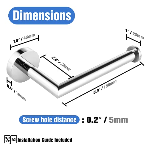 Hitslam Chrome Toilet Paper Holder Wall Mount Sus 304 Stainless Steel Silver Toilet Roll Holder Waterproof Rotateproof Toilet Tissue Holder For Bathroom #TOP1