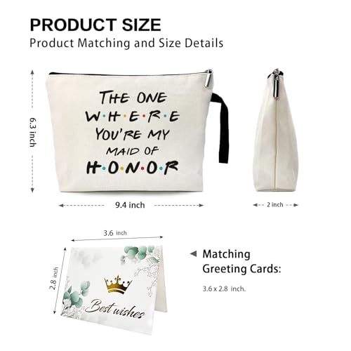 The One Where You're My Maid of Honor Cosmetic Bag - Bachelorette Party Gift, Bridesmaid Gift From Bride, Besties Bridesmaid Proposal Gift - Friends TV Show