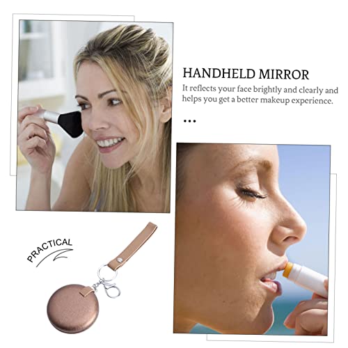 Dechous 3 Pcs Double Mirror Round Purse Mini Vanity Mirror Travel Wallet Folding Pocket Mirror Makeup Mirror Portable Mirror Key Ring Keyring Ornaments Keyring Accessory Keychain Pendant #TOP1