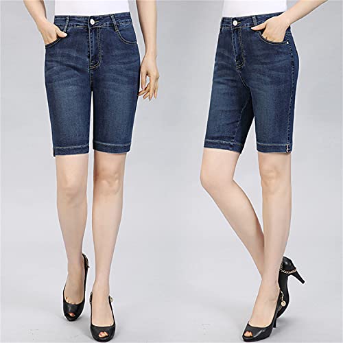women39s knee-length denim shorts high rise slim bermuda short summer casual cozy stylish stretchy short jean legging