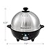 Elite Gourmet EGC-508 Rapid Egg Cooker, 7 Easy-To-Peel, Hard, Medium, Soft Boiled Eggs, Poacher, Omelet Maker, Auto Shut-Off, Alarm, 16-Recipe Booklet, Stainless Steel