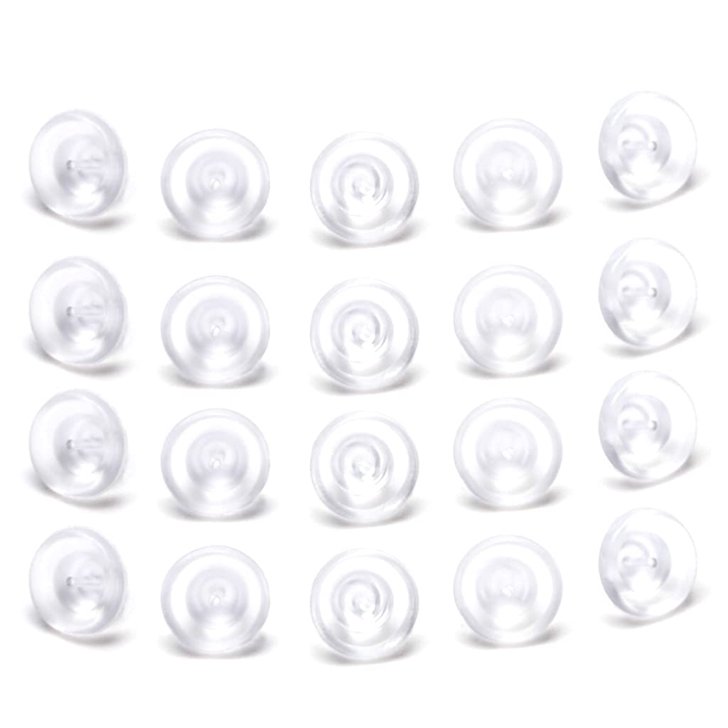 oringnat Earring Backs Clear Earring Backings Earring Pads Backstops Stopper Flying Disk Shapes Soft Replacements