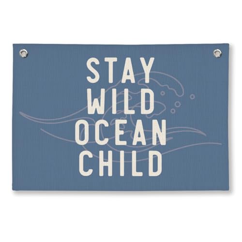 ShowDraven Ocean Classroom Decor, Ocean Rroom Decor Hanging Linen Banner, Boy Nursery Decor, Kids Bathroom Wall Art,Coastal Nursery Decor,20x30 Inch