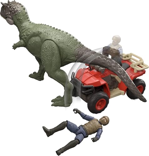 Image of Mattel Jurassic World Pack with Vehicle, Human & Dinosaur Action Figure, Capture Claw ATV Pack, Catch & Launch Storytelling Features